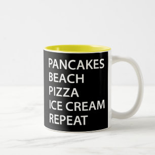 Tasse 2 Couleurs Crêpes Plage Pizza Glace Répéter