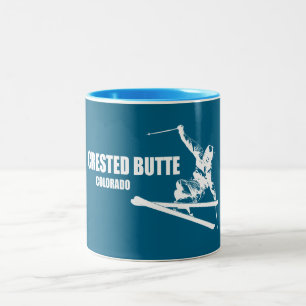 Tasse 2 Couleurs Crested Butte Colorado Skier