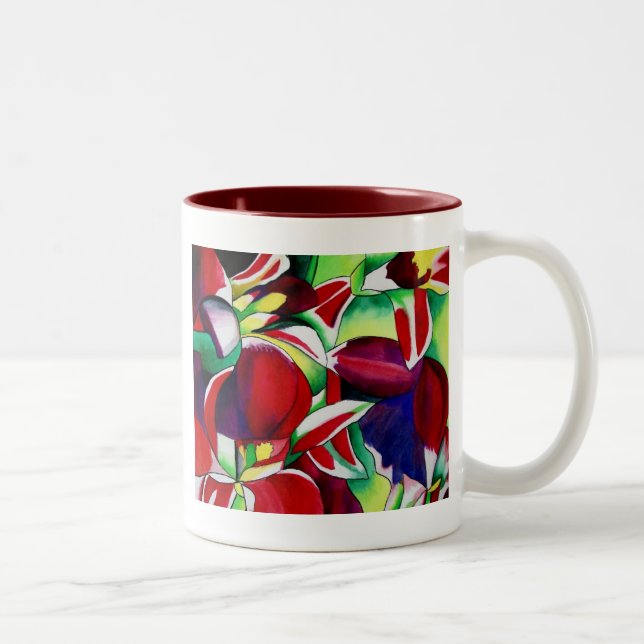 Tasse 2 Couleurs Crimson tropical Singapour Orchidées fleuris (Droit)