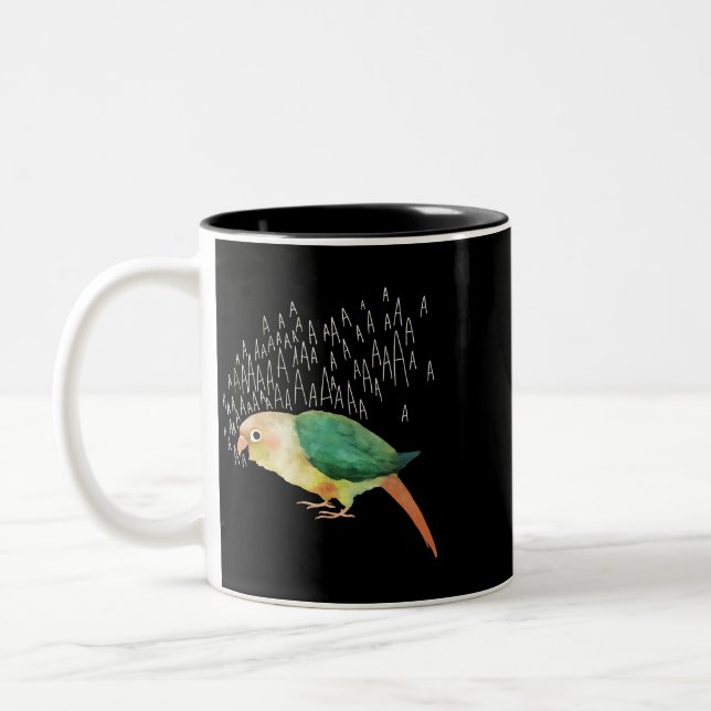 Tasse 2 Couleurs Cris Turquoise ananas Vert Joue Conure (Gauche)