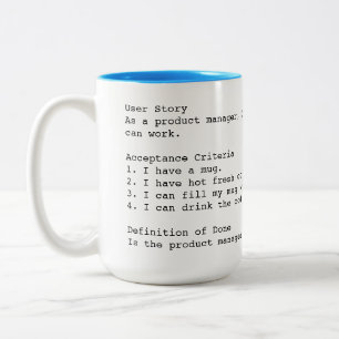 Tasse 2 Couleurs Critères d'acceptation de l'histoire de l'utilisa