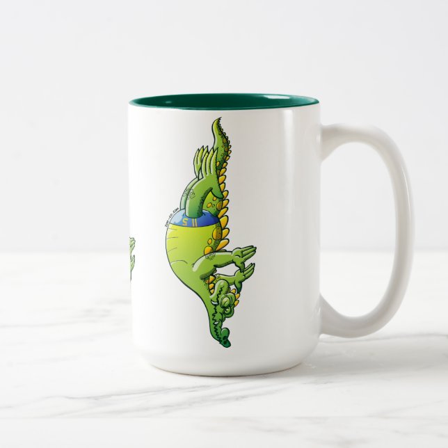 Tasse 2 Couleurs Crocodile de plongée (Droit)