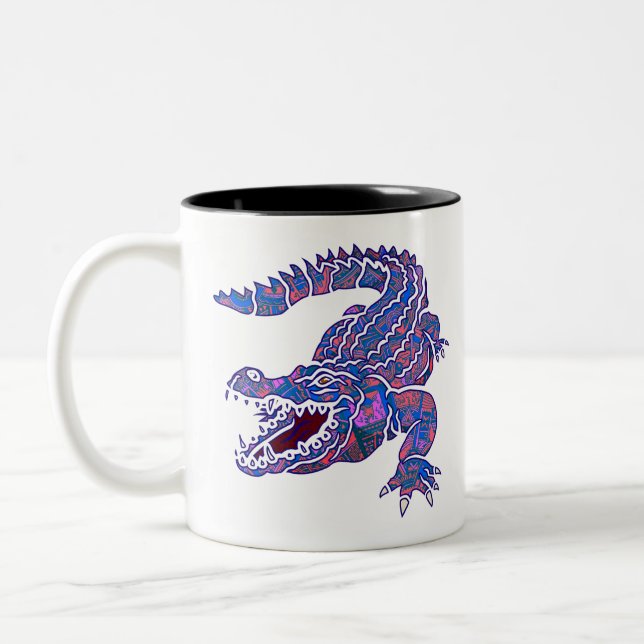 Tasse 2 Couleurs Crocodile indien - alligator (Gauche)
