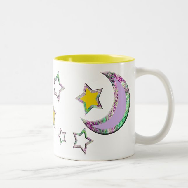 Tasse 2 Couleurs Croissant de lune et étoiles #3 (Droit)