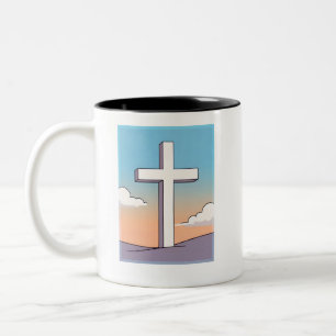 Tasse 2 Couleurs Croix Chrétienne Inspirante