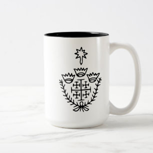 Tasse 2 Couleurs Croix de Jérusalem tatouage de pèlerinage historiq