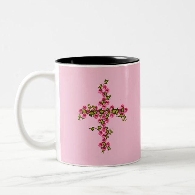 Tasse 2 Couleurs Croix de roses et de lierre (Gauche)
