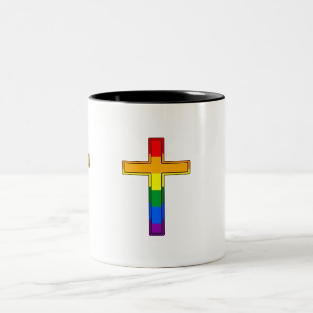 Tasse 2 Couleurs Croix gay (Centre)