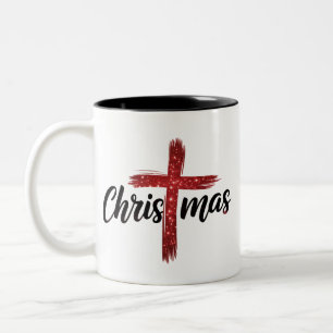 Tasse 2 Couleurs Croix Jésus Noël Foi Chrétienne Religion