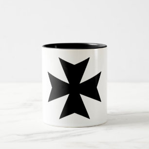 Tasse 2 Couleurs Croix maltaise noire