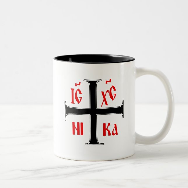 Tasse 2 Couleurs Croix orthodoxe orientale (Droit)