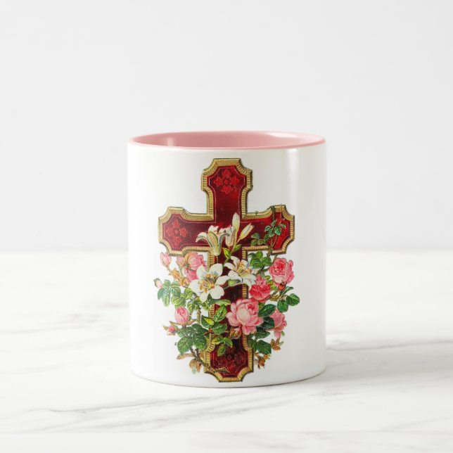 Tasse 2 Couleurs Croix vintage (Centre)