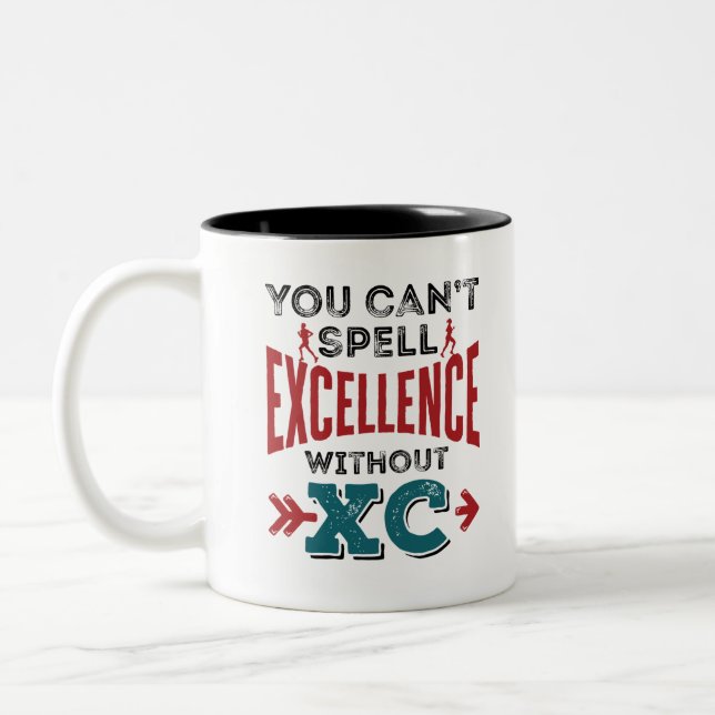Tasse 2 Couleurs Cross Country Runny Funny Excellence XC (Gauche)