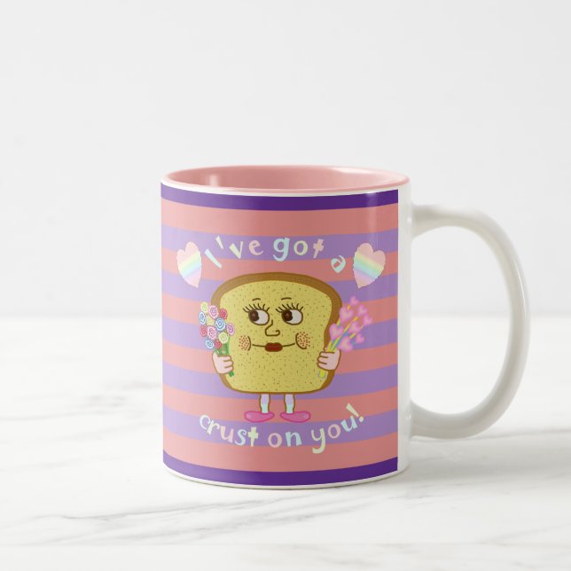 Tasse 2 Couleurs Croûte mignonne sur vous calembour de (Droit)