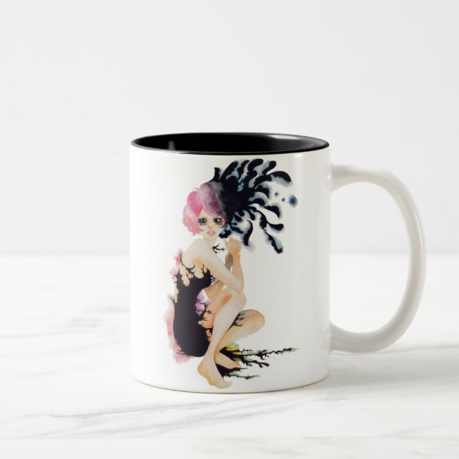 Tasse 2 Couleurs Crow girl-Mug (Droit)