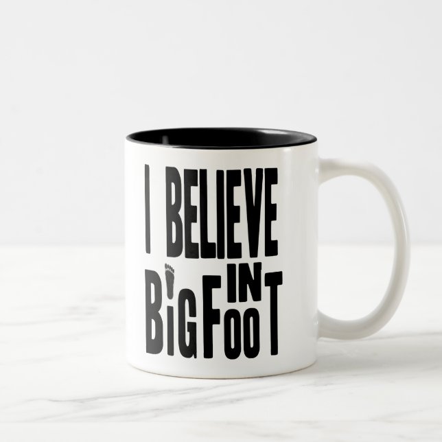 Tasse 2 Couleurs Croyez en BIGFOOT - noir (Droit)