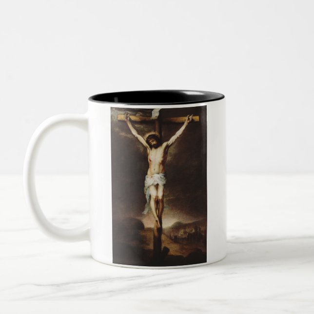 Tasse 2 Couleurs Crucifixion par Bartolome Esteban Murillo (Gauche)