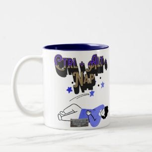 Tasse 2 Couleurs Ctrl + Alt + Tapis Drôle Programmer & Nap Love