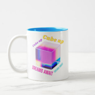 Tasse 2 Couleurs Cube en verre holographique 3D