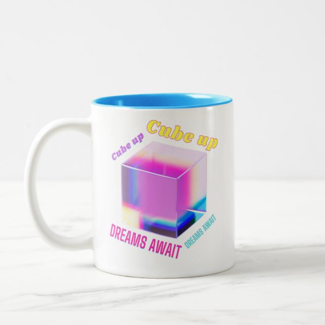 Tasse 2 Couleurs Cube en verre holographique 3D (Gauche)