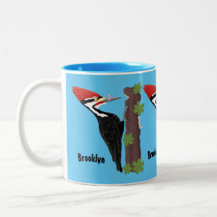 Tasse 2 Couleurs Cue drôle Pileated woodpecker dessin d'illustratio