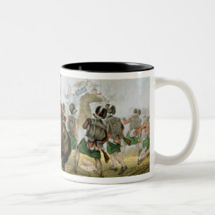 Tasse 2 Couleurs Cuirassiers français à la bataille de waterloo,