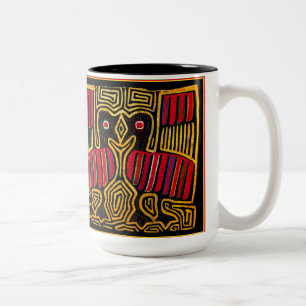 Tasse 2 Couleurs Cuna Indian Mola Duck Design