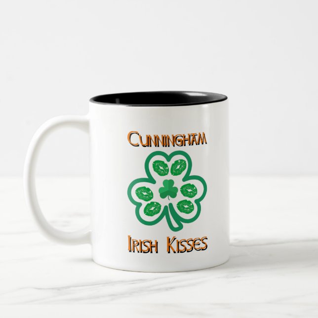 Tasse 2 Couleurs Cunningham Irish Kisses Clover Shamrocks (Gauche)