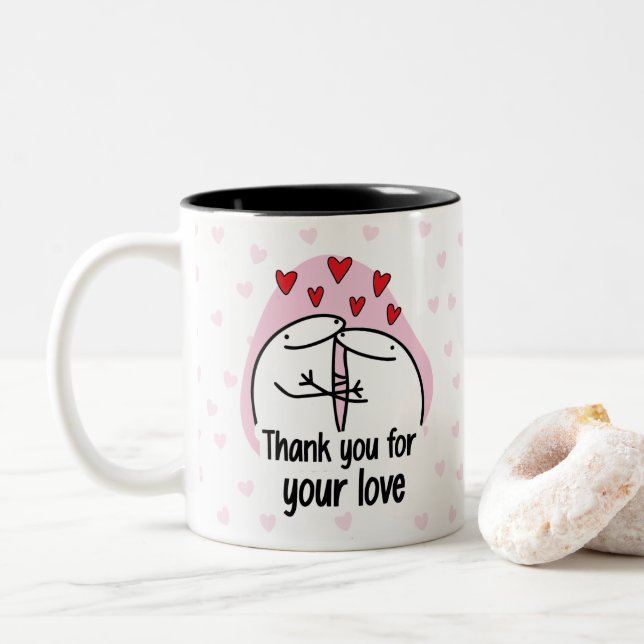 Tasse 2 Couleurs Cup of coffee, Florck Valentine's Day  (Avec donut)