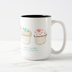 Tasse 2 Couleurs Cupcake Dessert Boulangerie Identité d'entreprise