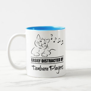 Tasse 2 Couleurs Curious Cat facilement distrait par les joueurs de