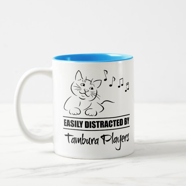 Tasse 2 Couleurs Curious Cat facilement distrait par les joueurs de (Gauche)