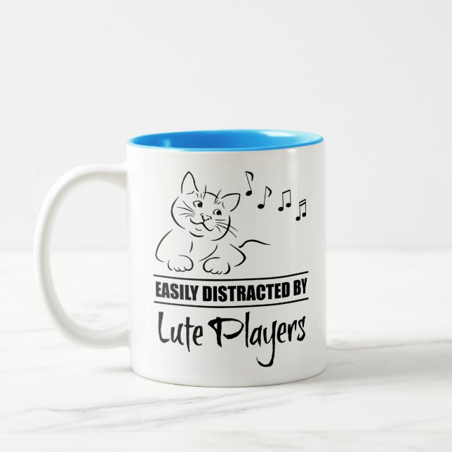 Tasse 2 Couleurs Curious Cat facilement distrait par les joueurs de (Gauche)