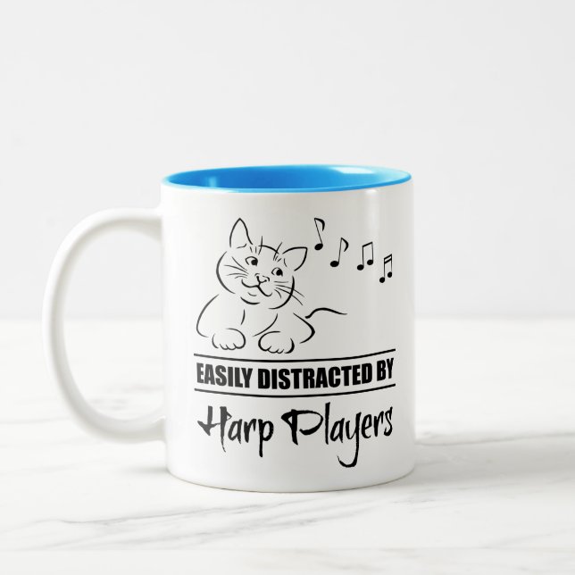 Tasse 2 Couleurs Curious Cat facilement distrait par les joueurs de (Gauche)