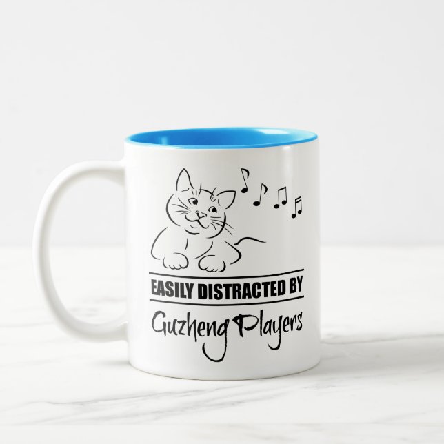 Tasse 2 Couleurs Curious chat facilement distrait par les joueurs d (Gauche)