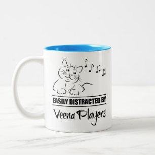 Tasse 2 Couleurs Curious chat facilement distrait par les joueurs d