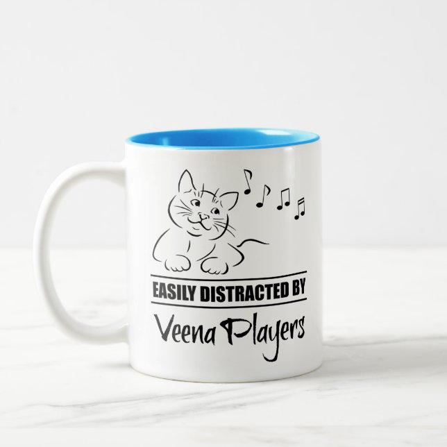 Tasse 2 Couleurs Curious chat facilement distrait par les joueurs d (Gauche)