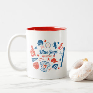 Tasse 2 Couleurs Custom Baseball Maman Fier Softball Mama Jour