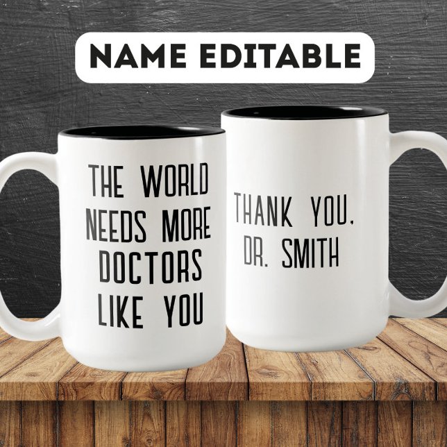 Tasse 2 Couleurs Custom Doctor Appreciation Gift – Thank You (Créateur téléchargé)