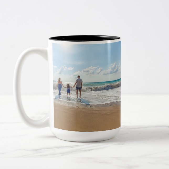 Tasse 2 Couleurs Custom Family Photo Personalized (Gauche)