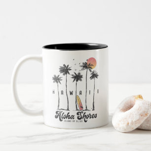 Tasse 2 Couleurs Custom Hawaii Beach Surfer Vacances été Cadeau