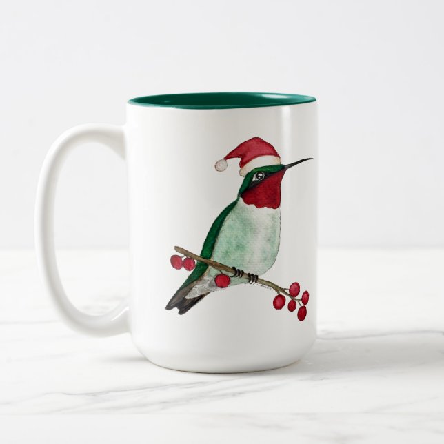 Tasse 2 Couleurs Custom Hummingbird Merry Christmas (Gauche)