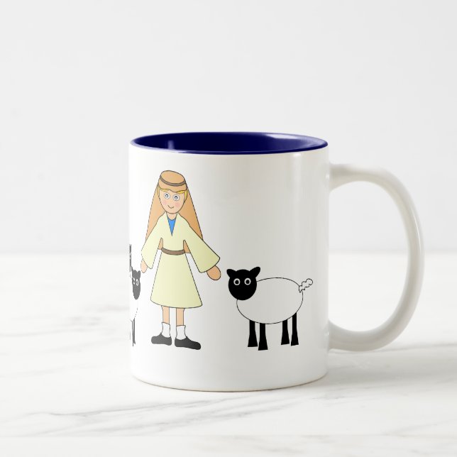 Tasse 2 Couleurs Customisez-moi — Garçon de la Nativité des enfants (Droit)