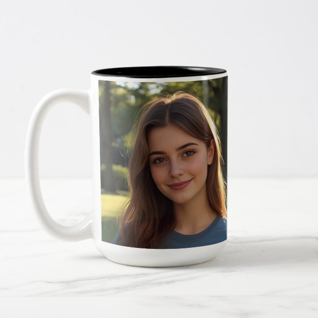 Tasse 2 Couleurs Customized with two photos (Gauche)