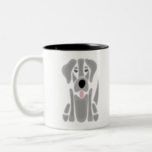 Tasse 2 Couleurs Cute Abstrait Silver Labrador Chien de Chien de Ch