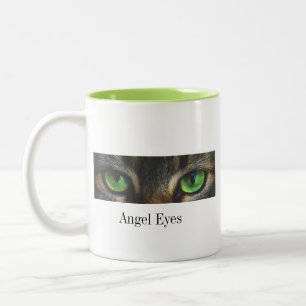 Tasse 2 Couleurs Cute ange ange chat yeux & calligraphie