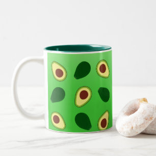 Tasse 2 Couleurs Cute Avocados tranche été vert dégradé Motif