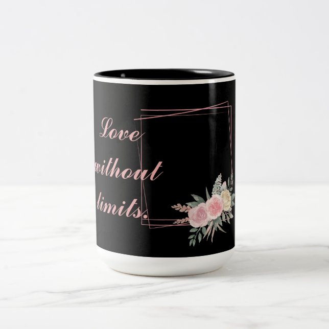Tasse 2 Couleurs Cute Black Flower (Centre)