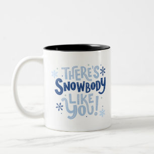 Tasse 2 Couleurs Cute Blue Monochrome Snowflake Motivation
