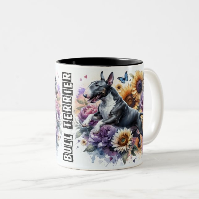 Tasse 2 Couleurs Cute Bull Terrier (Devant droit)